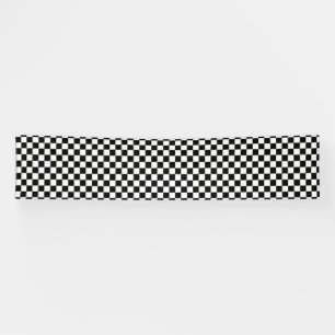 Banderoles Motif blanc de noir classique de damier