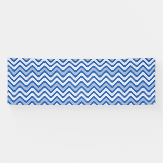 Banderoles Motif bleu ondulé (Horizontal)
