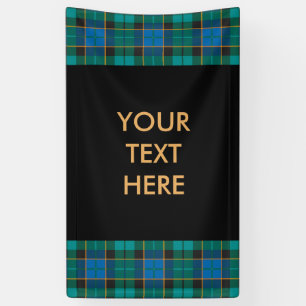 Banderoles Motif carreaux tartan - traditionnel bleu vert