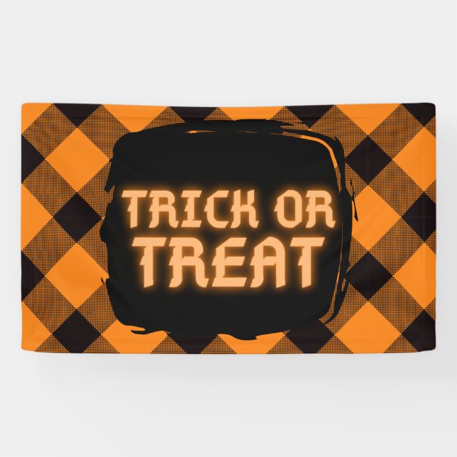 Banderoles Motif chèque Halloween (Horizontal)