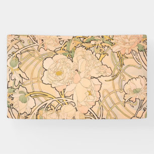 Banderoles Motif classique Art nouveau de jardin de pivoines