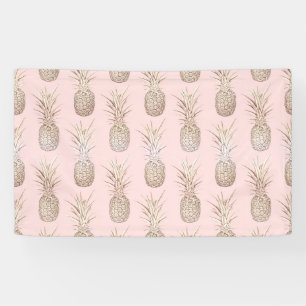 Banderoles Motif d'ananas doré et broussailleux