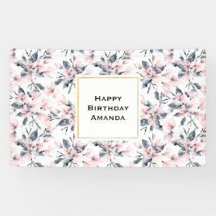 Banderoles Motif d'aquarelle rose et gris