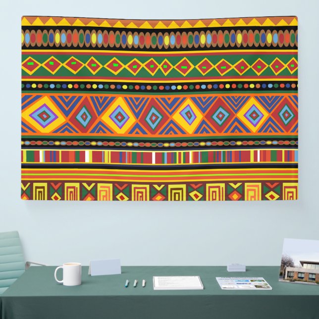 Banderoles Motif d'art ethnique en Afrique (Salon professionnel)