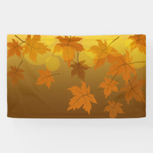 Banderoles Motif d'automne avec feuilles d'érable en chute et