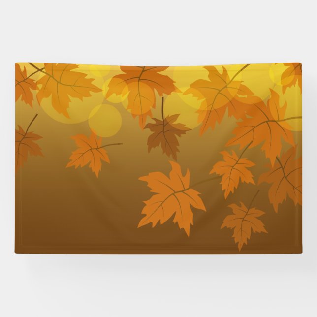 Banderoles Motif d'automne avec feuilles d'érable en chute et (Horizontal)