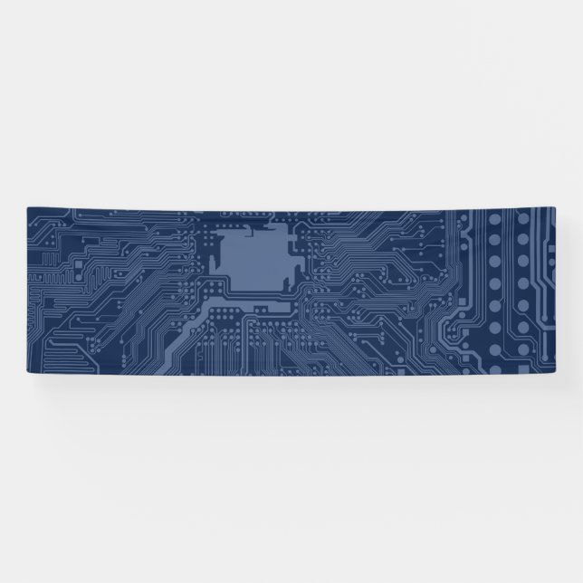 Banderoles Motif de circuit Geek bleu (Horizontal)