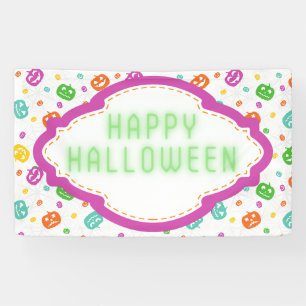 Banderoles Motif d'Halloween Citrouille multicolore
