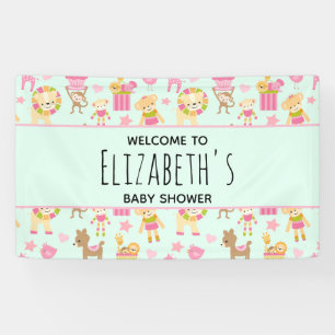 Banderoles Motif mignon avec Happy Animals & Baby shower joue