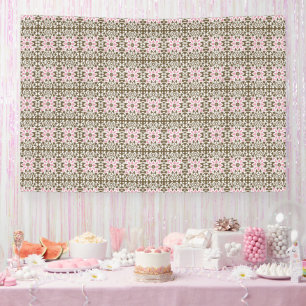 Banderoles motif rose et marron sur un arrière - plan blanc