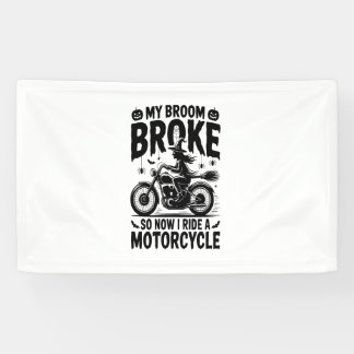 Banderoles Moto à cheval sorcière Halloween