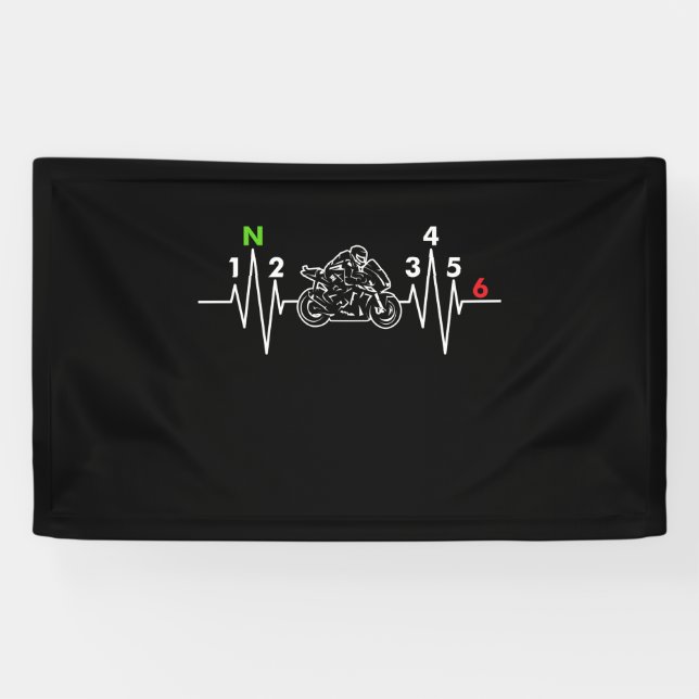 Banderoles Moto Heartbeat (Horizontal)