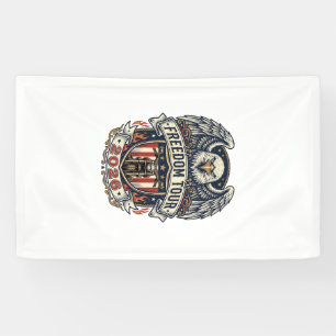 Banderoles Moto Vintage Eagle Freedom Tour 2026