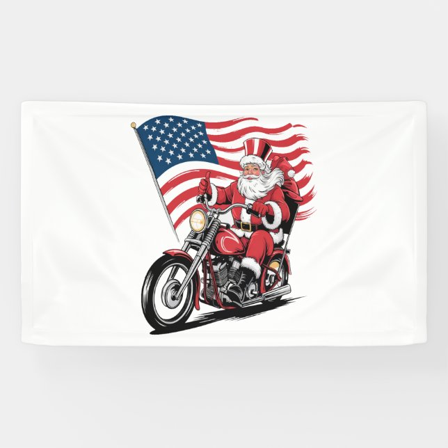 Banderoles Motocyclette Patriotique Oncle Sam (Horizontal)
