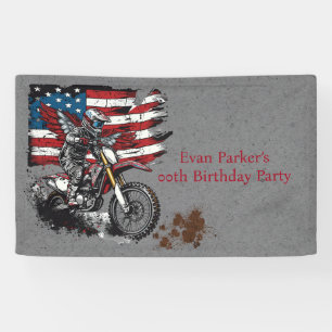 Banderoles Motorbike United States Drapeau 00e fête d'anniver