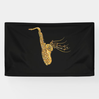Banderoles Musique saxophone Note Musicien de jazz Saxophonis