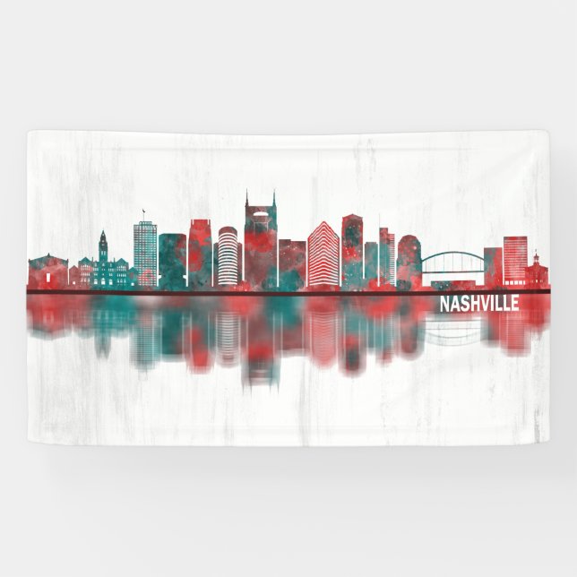 Banderoles Nashville Tennessee Skyline (Horizontal)