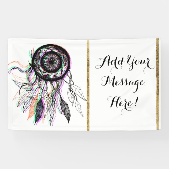Banderoles Natif américain artistique moderne Dreamcatcher (Horizontal)