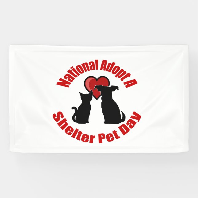 Banderoles National Adopter Un Abri Jour Pour Les Animaux De  (Horizontal)