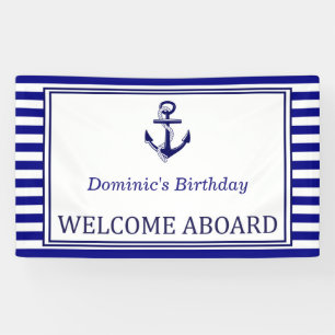 Banderoles Nautical Banner - Navy - Anchor
