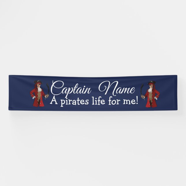Banderoles Nautical Blue Boy Party Pirate (Horizontal)
