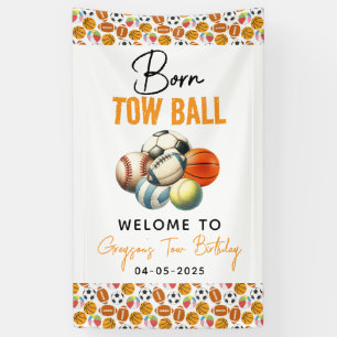 Banderoles Né 2 Ball Sport Thématique Garçon 2e fête d'annive
