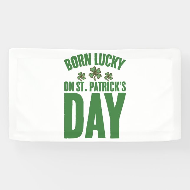 Banderoles Né Lucky sur St Patrick's Day Irlandais Anniversai (Horizontal)