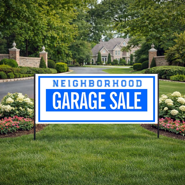 Banderoles Neighborhood Garage Sale Banner 2.5' X 6' (Garage Sale Banner)
