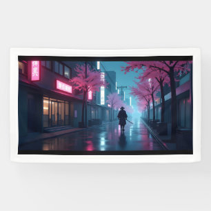Banderoles Neon Samurai Nuits – Rétro Anime Art Tokyo