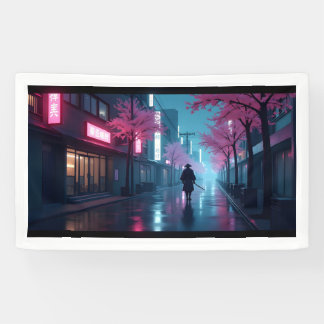 Banderoles Neon Samurai Nuits – Rétro Anime Art Tokyo