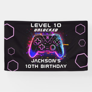 Banderoles Neon Video Game Party Anniversaire de enfant Gamer