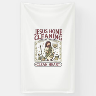 Banderoles Nettoyage Maison Jésus Cœur Propre Nettoyage Maiso