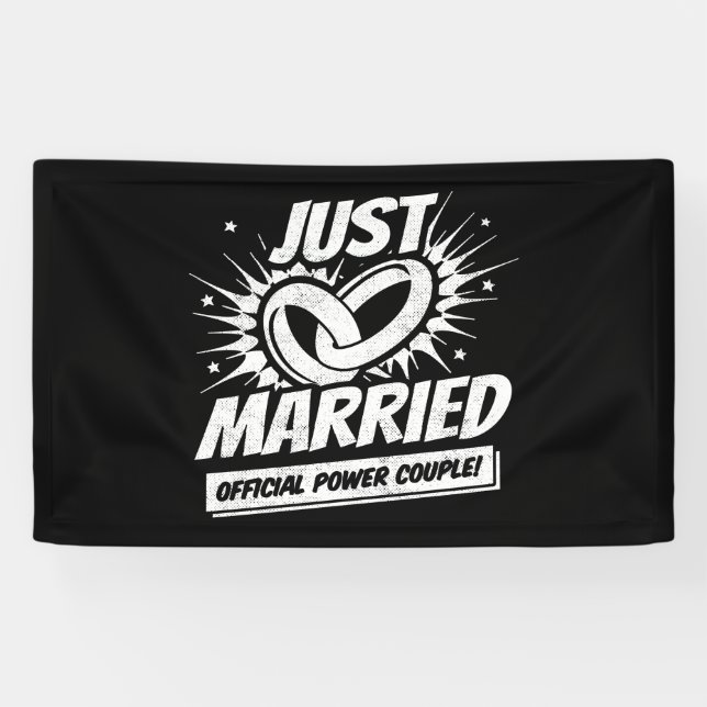 Banderoles Newlywed - Wedding Honeymoon Paires - Just Married (Horizontal)