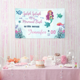Banderoles N'Importe Quel Âge Splish Splash Mermaid Bash Girl