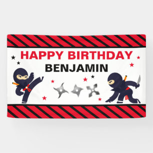 Banderoles Ninja Guerrier fête d'anniversaire