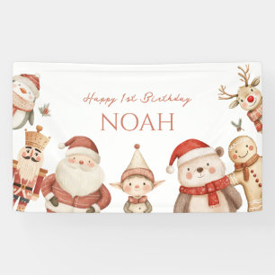 Banderoles Noël 1er anniversaire Invitation pour garçons hive