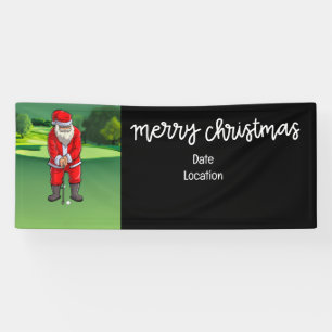 Banderoles Noël de golf avec le Père Noël sur le terrain de g