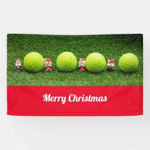 Banderoles Noël de tennis avec balle de tennis et le Père Noë