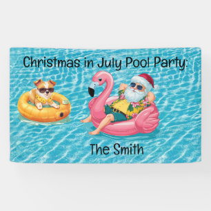 Banderoles Noël du Père Noël en juillet Pool Party