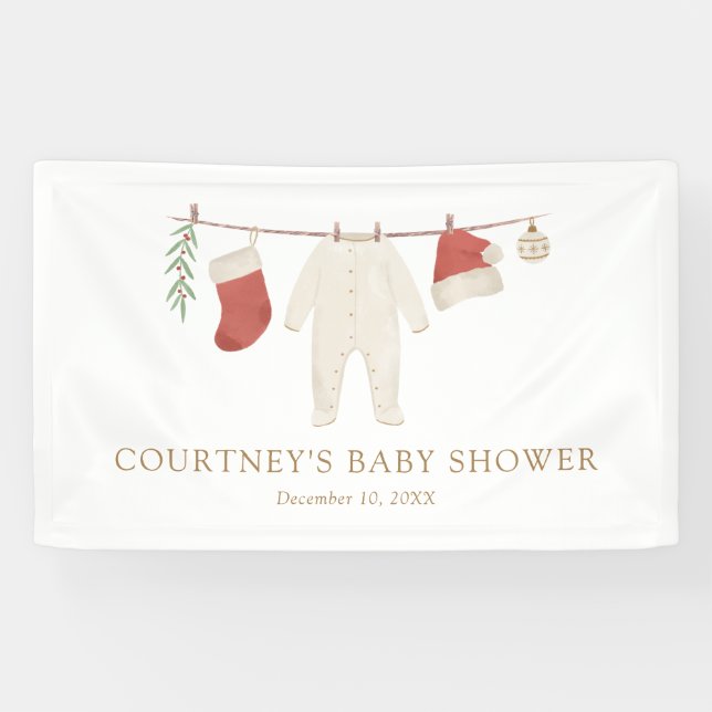 Banderoles Noël Joyeux petit Baby shower (Horizontal)
