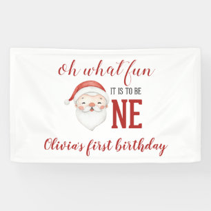 Banderoles Noël Santa Premier Anniversaire