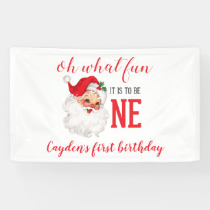 Banderoles Noël Vintage Père Noël premier anniversaire