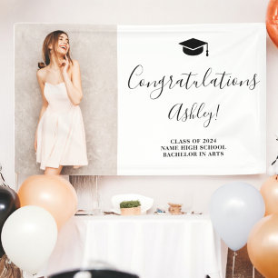 Banderoles Noir blanc simple élégante cérémonie de remise des