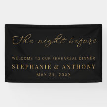 Noir minimaliste et or La nuit avant le Mariage