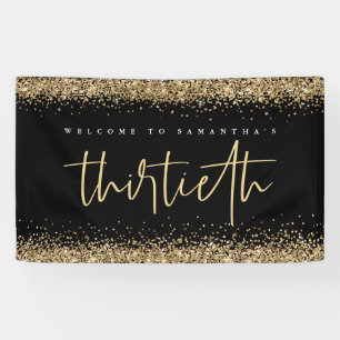 Banderoles Nom de la Parties scintillant d'or Bienvenue Trent