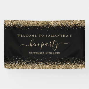 Banderoles Nom de la Parties scintillant d'or Date Bienvenue 