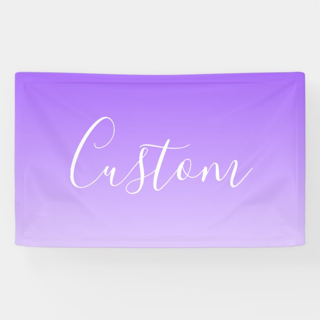 Banderoles Nom de script cursif & ombre violet clair modifiab (Horizontal)