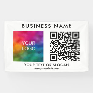Banderoles Nom du logo personnalisé QR Code Elegant White Bus