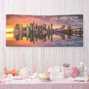 Banderoles Nom et texte personnalisés New York City Skyline