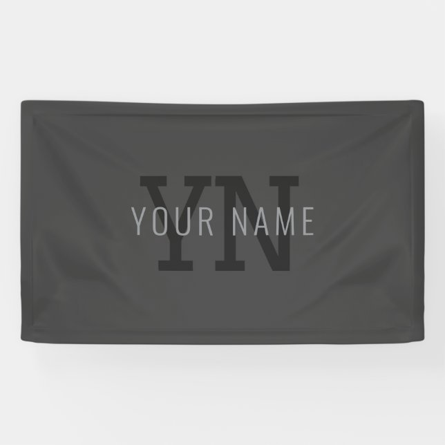 Banderoles Nom monographique moderne gris foncé (ou autre tex (Horizontal)